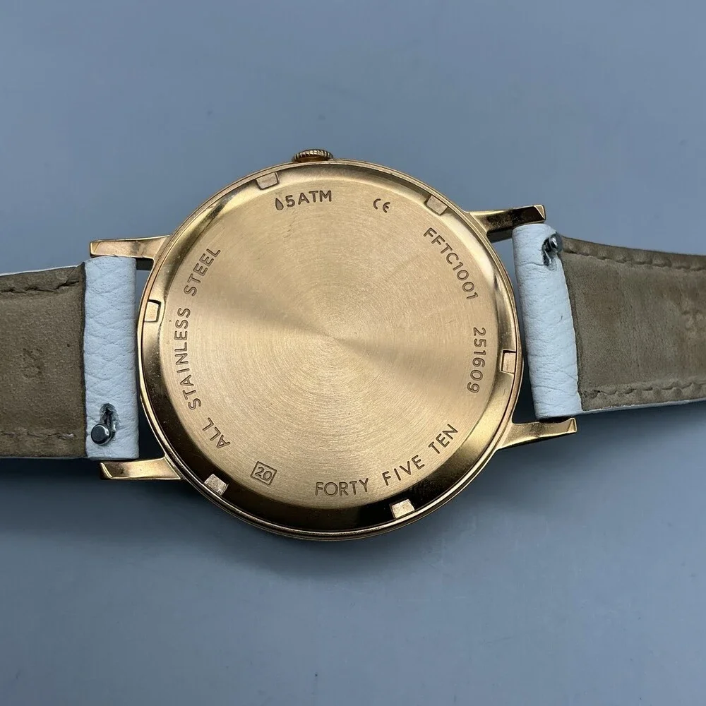 Fossil Forty Five Ten Womens Watch 40mm Rose Gold Tone FFTC1001 New Battery